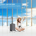 55x40x20cm Lightweight Luggage Overhead Cabin Hard Shell Cabin Suitcase 60+ Airlines Approved - Carry On Case - 4 Wheels | Cabin | Anthracite