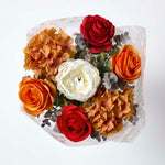 Artificial Orange Roses And Peonies Bouquet, 67 Cm