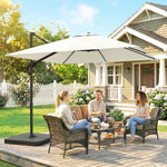 2.4 X 2.4 M Cantilever Parasol W/ Umbrella Weights | Cream