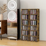 Set Of 2 Cd Storage Units With Adjustable Shelves | One Size | Brown