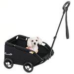 Foldable Dog Stroller With Safety Straps, Storage Bag | Black