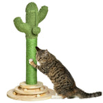 Cat Tree Cactus Sisal Scratching Post Interactive Fun Roller Exerciser