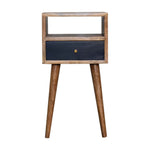 Solid Wood Mini Navy Blue Hand Painted Bedside