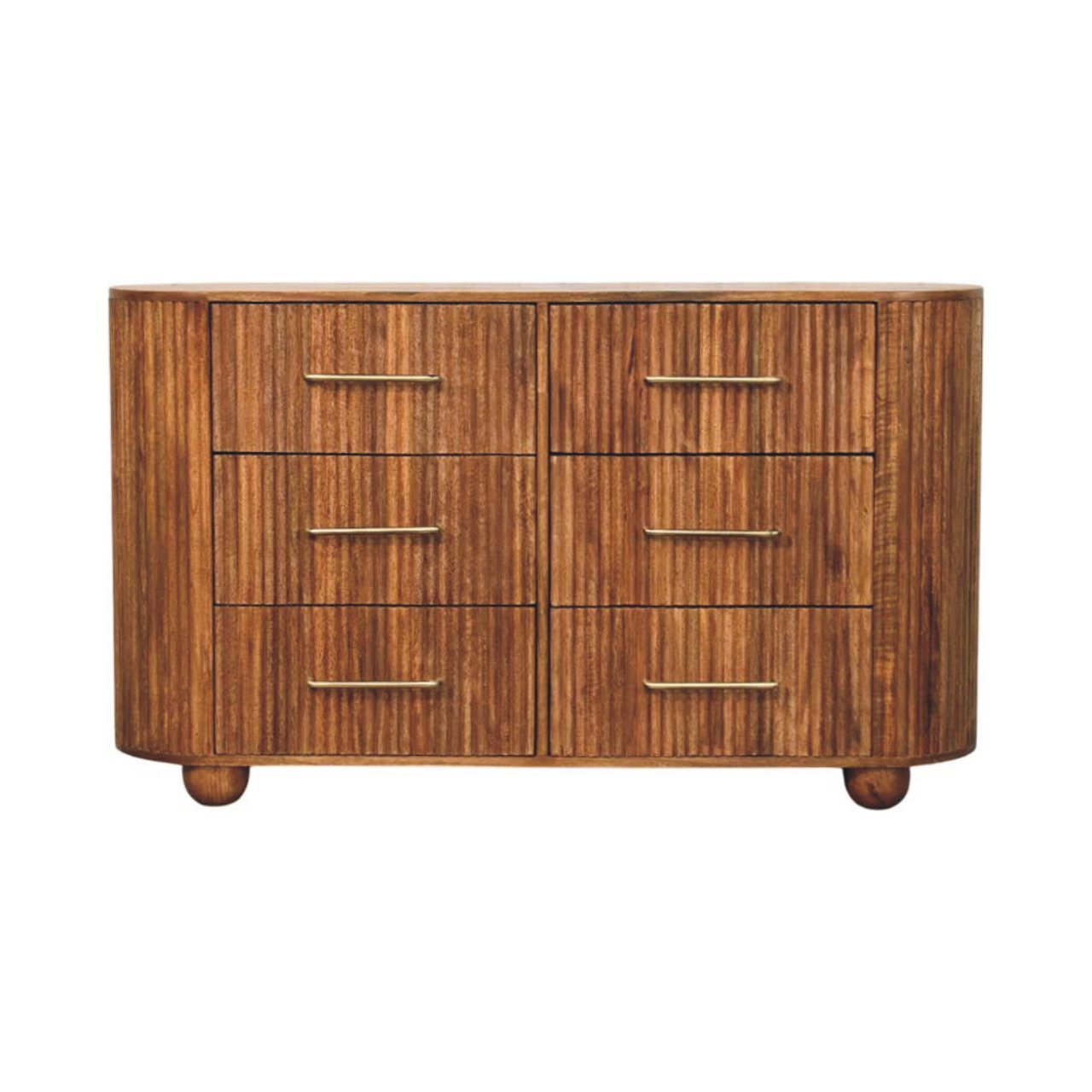 Ridgefront Chest - Amber Oak, 6 Drawers, brown