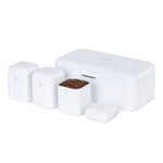 Taurus Bread Bin & Canister Set - White