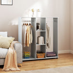 Mobile Double Open Wardrobe W/ Clothes Hanging Rail Colthing | One Size