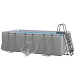 Steel Frame Swimming Pool With Filter Pump And Ladder | Gray