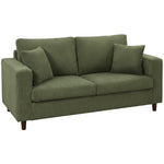 Loveseat Sofa With Wide Seat, Corduroy Upholstered | Green