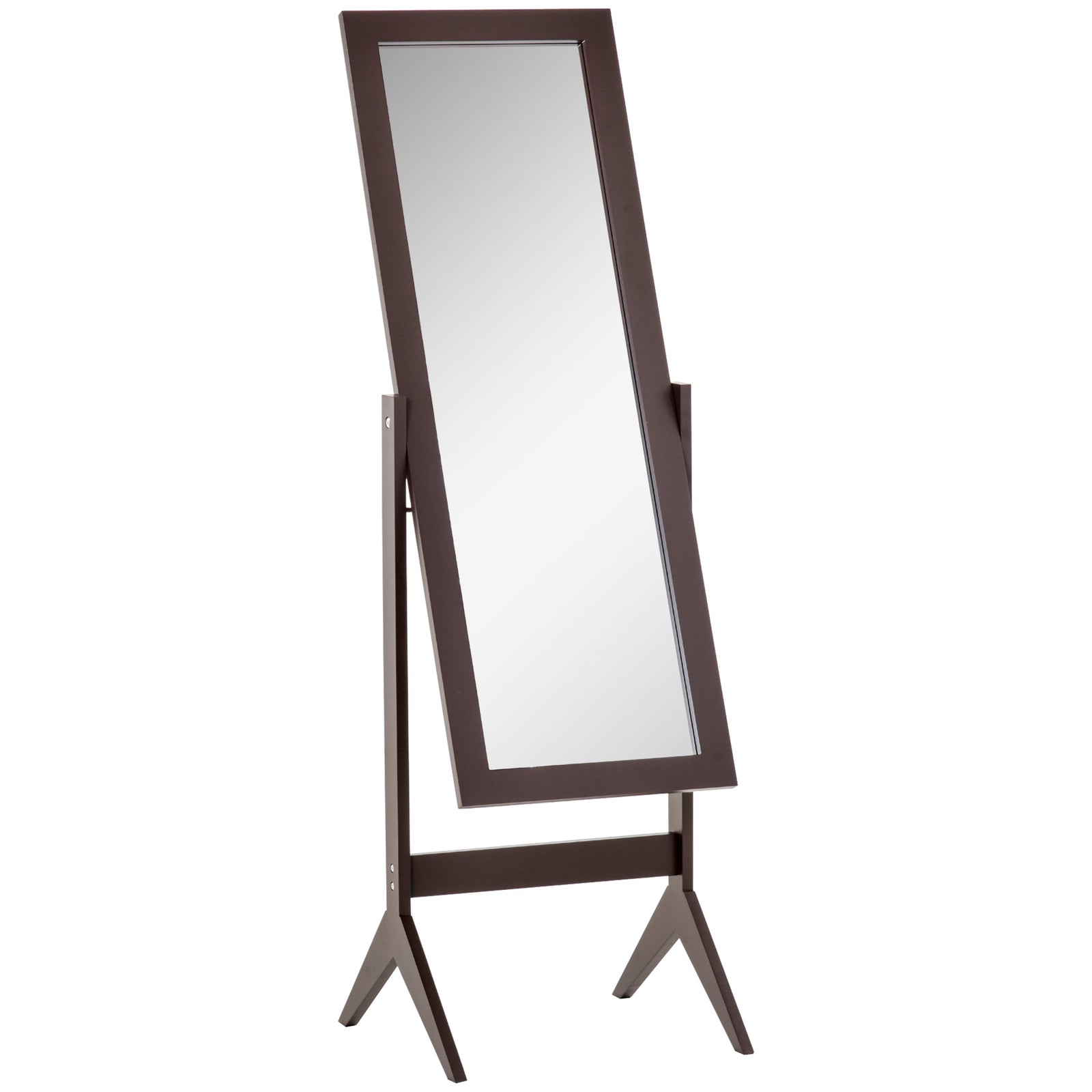 Freestanding Dressing Mirror 148x47cm Adjustable Angle | One Size | Brown