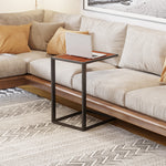C-shape Side End Table W/ Steel Frame Wide Base | Natura