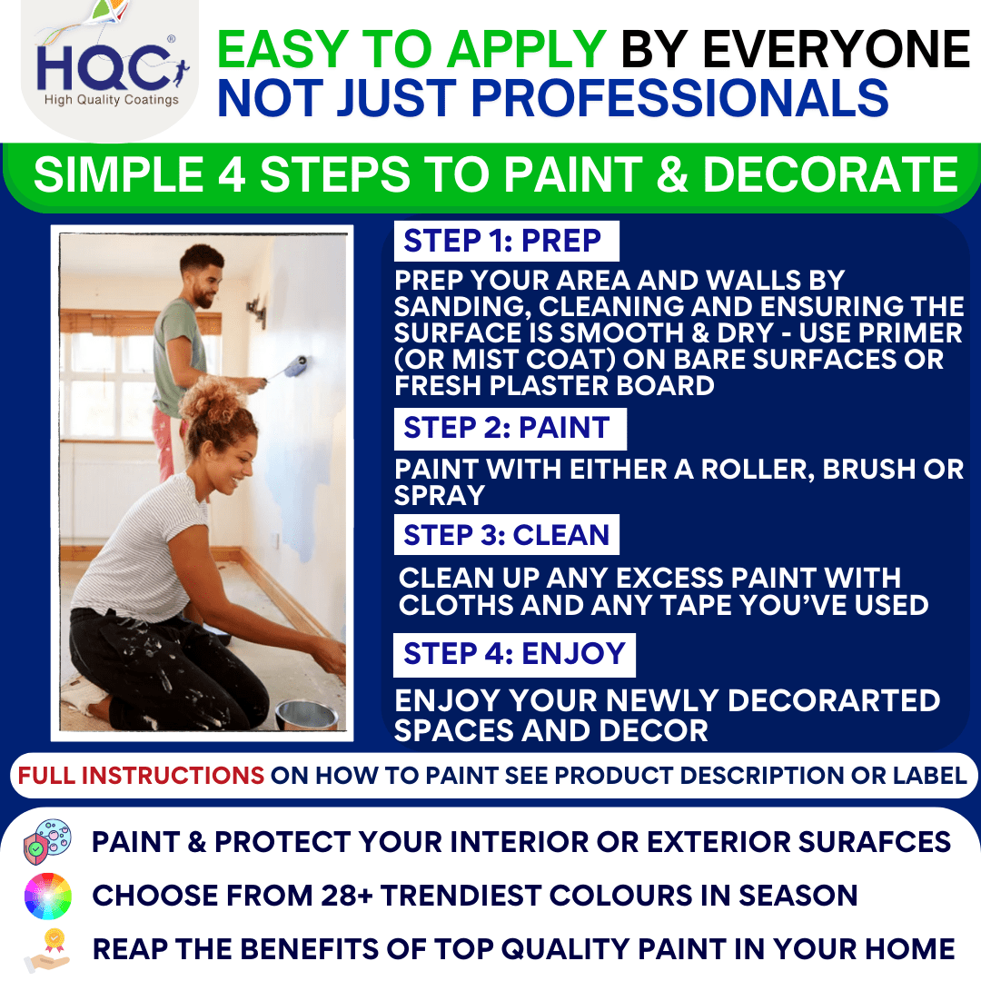 HQC Paints Smooth Masonry Paint -  Weatherproof & Long-lasting Protection For All Exterior Walls
