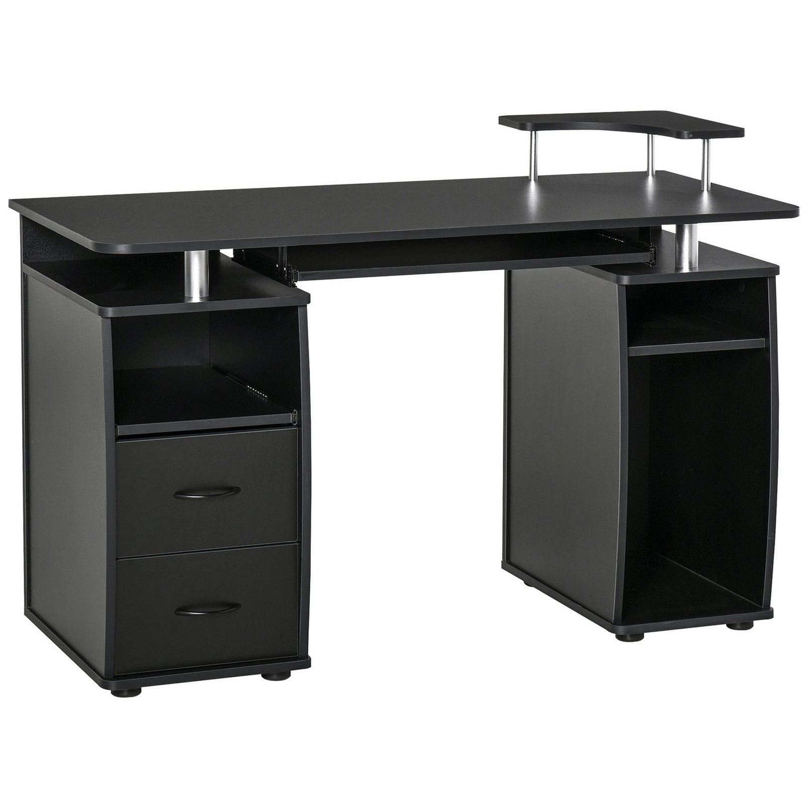 Office Desk With Keyboard Tray, Drawer | Black