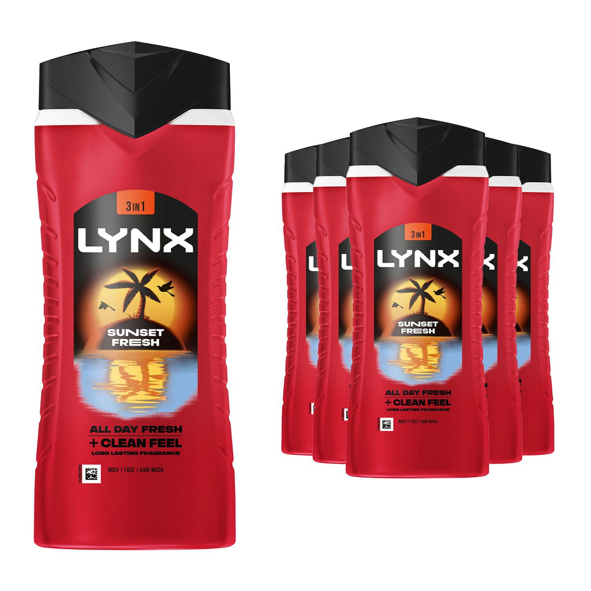 Men Sunset Fresh 3 In 1 Body Wash With Lasting Fragrance 500ml | Set of 6