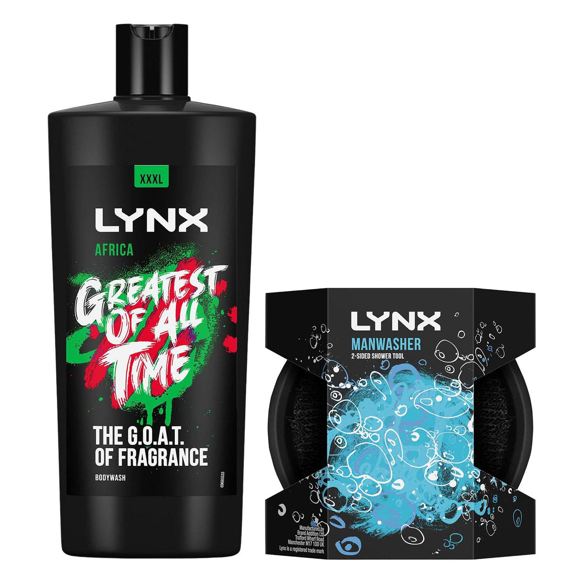 Africa Xxxl Shower Gel 700ml & Manwasher 2-sided Shower Tool | Set of 1