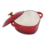 1.9l Enamelled Cast Iron Heart-shaped Dutch Oven Pot With Lid | Red