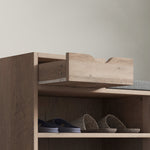 Shoe Bench With Drawer Shelves And Seating Cushion