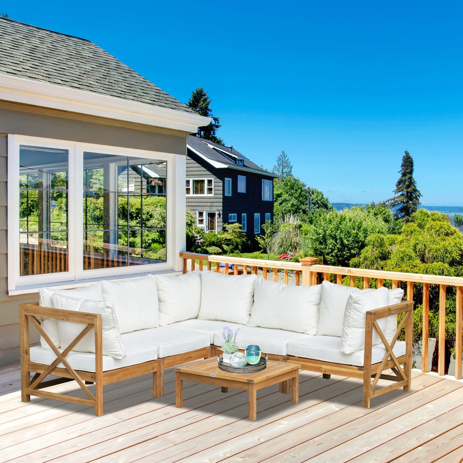 6 Pcs Outdoor Patio Sofa Set W/ Coffee Table