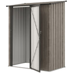 Outsunny 5x3ft Metal Storage Shed, Light Grey