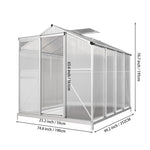 Polycarbonate Greenhouse With Base– Aluminum Frame Walk-in Greenhouse With Sliding Door & Ventilation Window For Plants & Flowers | Large | Clear