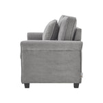 Corduroy Fold Out Mattress Sofa Bed - 2 Seater | Grey