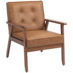 Accent Chair Pu Leather Armchair With Armrests | One Size | Brown