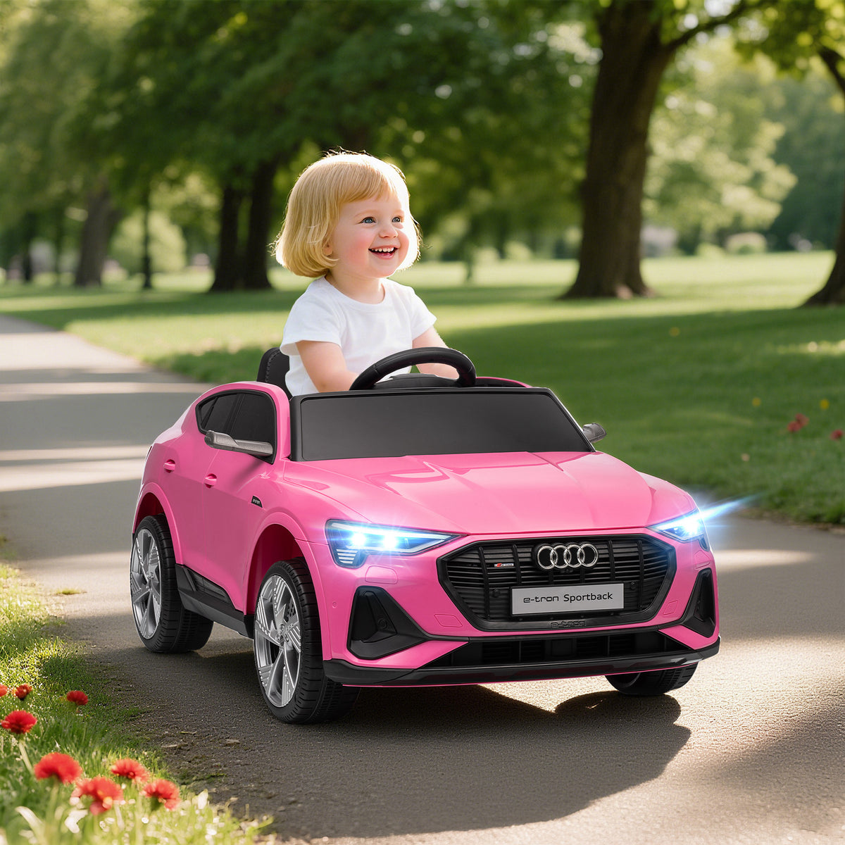 12v Kids Electric Ride-on Car/ W Remote Control, Lights, Music | Pink