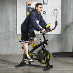 Sportnow Indoor Exercise Bike Stationary Bike Home Workout | Yellow