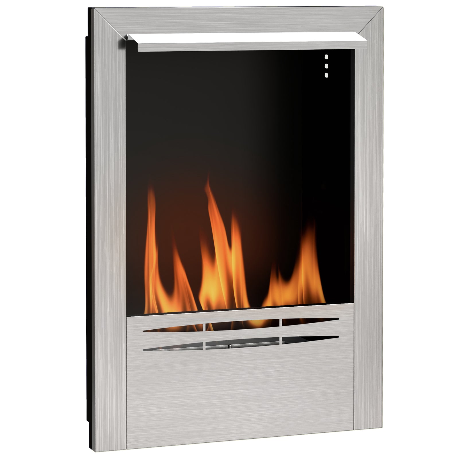 HOMCOM Stainless Steel Bioethanol Fire, Ethanol Fireplace Insert