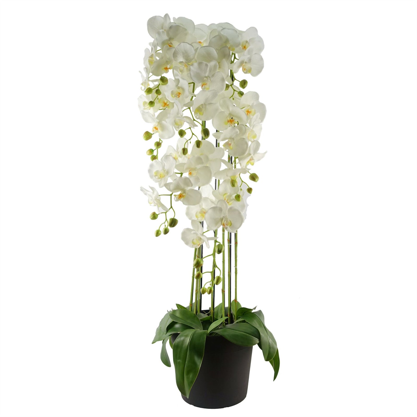 110cm Large White Orchid Plant - Artifcial - 41 Real Touch Flowers