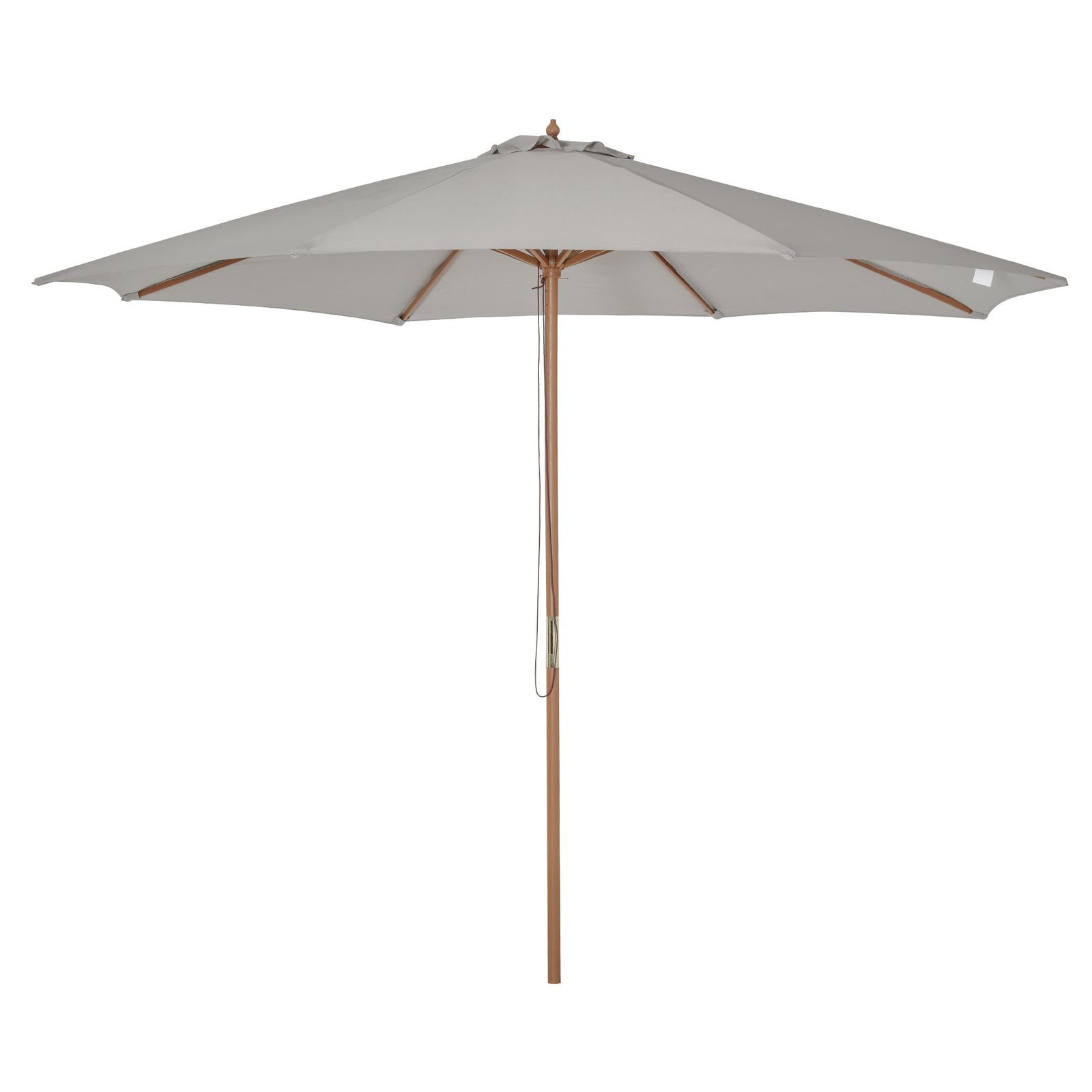 3m Wooden Bamboo Parasol Outdoor Umbrella Canopy | Gray