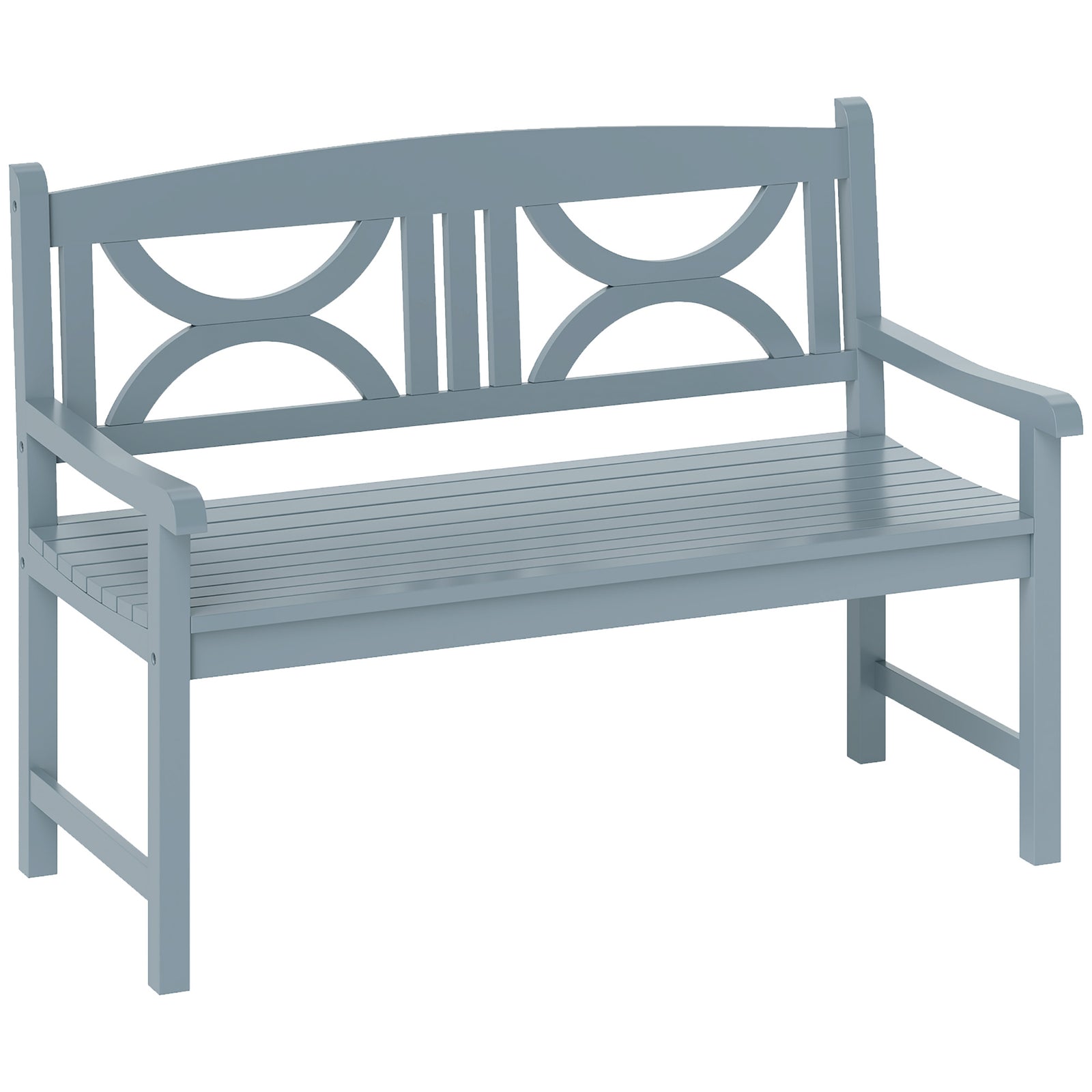 Outsunny Wooden 2-seater Garden Bench, Grey