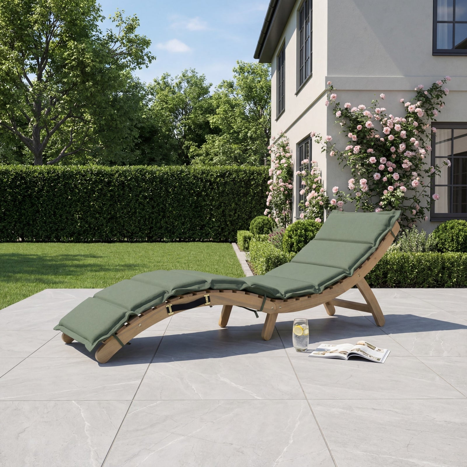Solara Curve Sun Lounger | Green