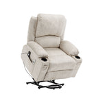 Electric Power Lift Recliner Chair Pu Leather Massage Chair With Heat, Cup Holders & Dual Remote