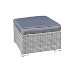 Malta Rattan Oversized Footstool | One Size | Dove Grey