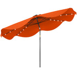 Solar Garden Parasol W/ Led, Tilt | Orange