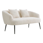 Breeins Modern Teddy Fleece 2-seater Sofa With 2 Scatter Cushions