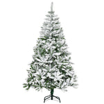 6ft Snow Flocked Artificial Christmas Tree W/ Realistic Branch Tips | 6ft | Green