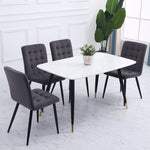 4pcs Tufted Modern Armless Dining Chairs With Metal Legs