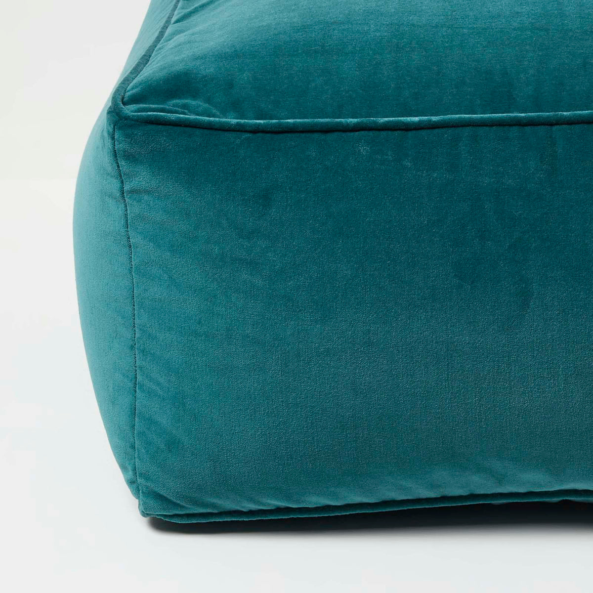 Velvet Pouffe Bean Cube | 60cm x 60cm | Green