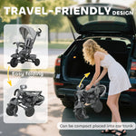 6 In 1 Kids Trike, Toddler Tricycle With Parent Handle | Grey