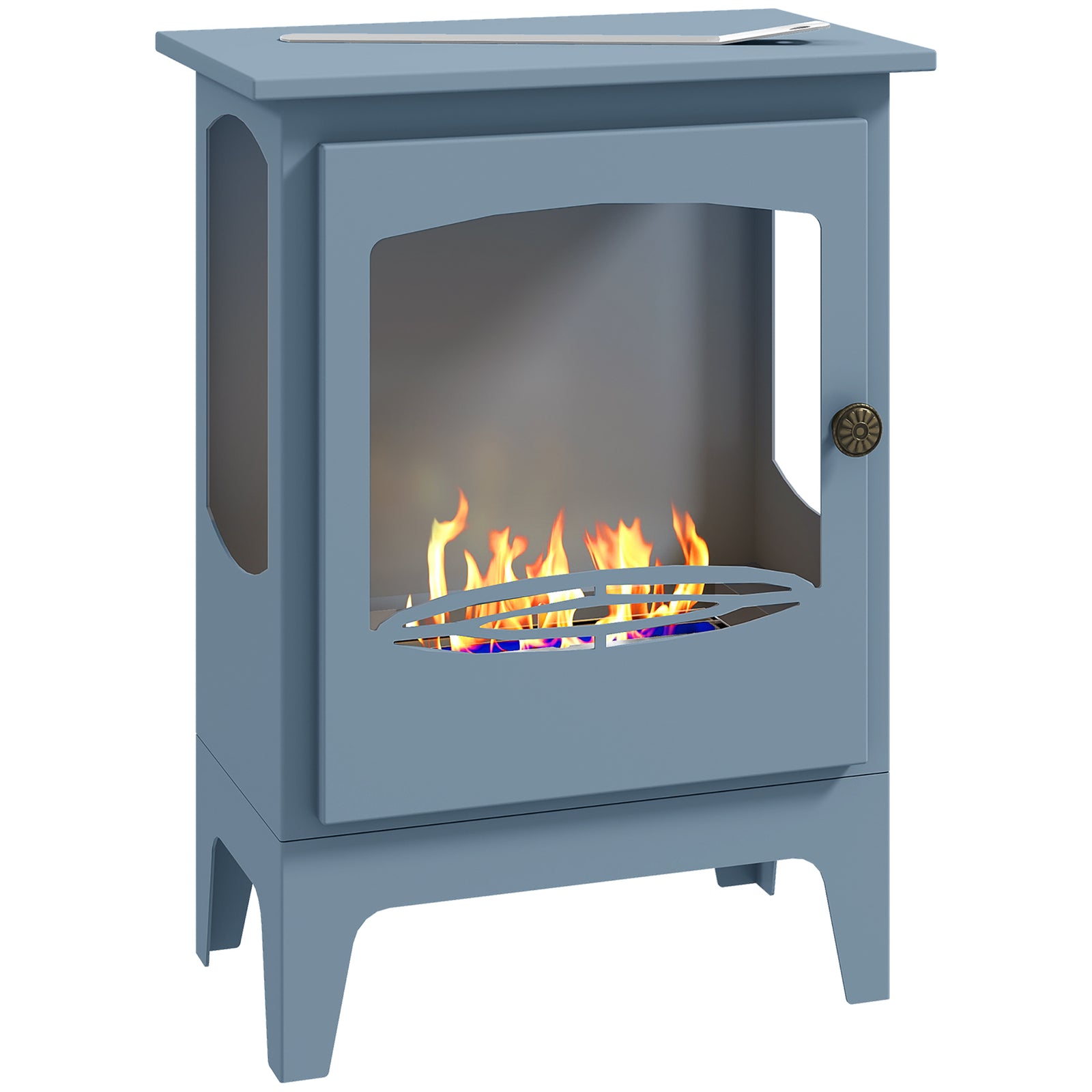 Freestanding Bioethanol Fireplace Ethanol Fireplace Stove | Grey