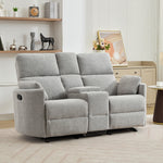 Powell 2 Seat Rocker Recliner Sofa With Centre Console | Light Grey