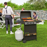 Outsunny Portable 3+1 Burner Gas Bbq Grill