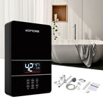 6kw Instant Electric Water Heater – Compact, Safe, Touch-controlled With Shower Kit | Black