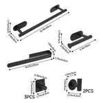 8-piece 304 Stainless Steel Bathroom Hardware Set | Black