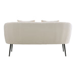 White Teddy Fabric Loveseat With Metal Legs