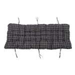 Outdoor Bench Cushion Black Checkered Thick Padded Seat Pad With Ties For Garden Or Patio Furniture