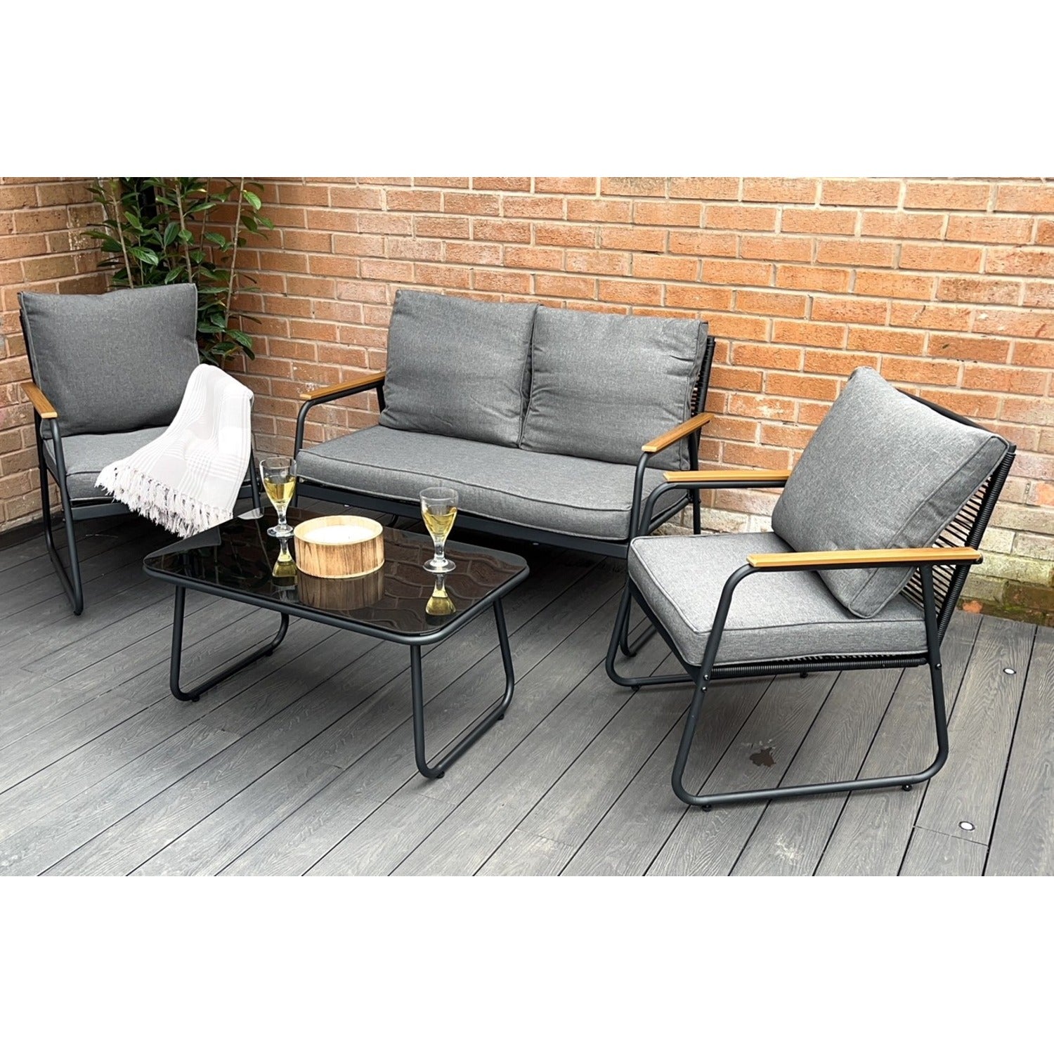 Kendal Modern 4 Piece Garden Rattan Set