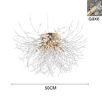 50cm Dandelion Ceiling Light Chandelier 6-light Modern Flush Mount Ceiling Light Fixture | Gold