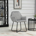 Accent Chair Velvet-feel Upholstered Lounge Armchair | One Size | Gray